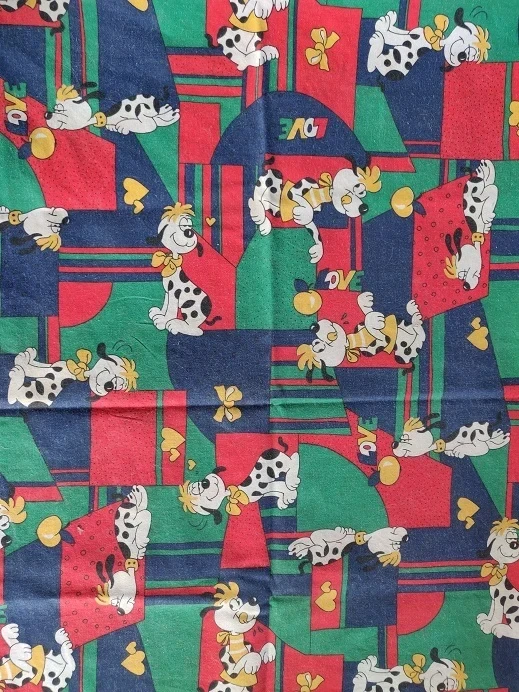 Coupon tissu motif chiens